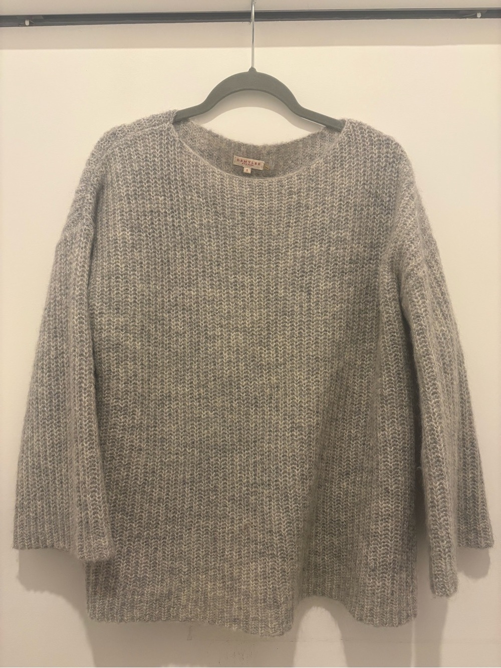 Cozy Heather Gray Crewneck Sweater - Relaxed Knit Pullover